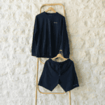Navy Blue Long Sleeve with Shorts - Image 2