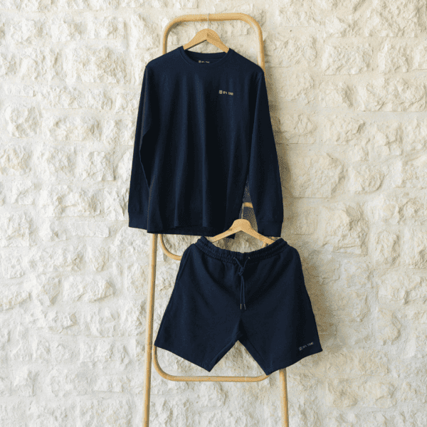 Navy Blue Long Sleeve with Shorts - Image 2