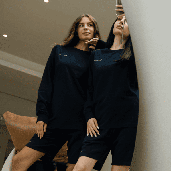 Navy Blue Long Sleeve with Shorts - Image 3