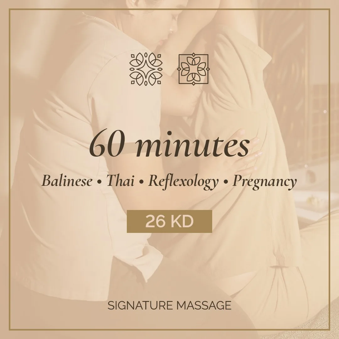 Signature Massage (Balinese, Thai, Reflexology or Pregnancy)